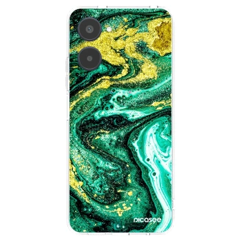 Picasee átlátszó szilikon tok az alábbi mobiltelefonokra Realme 10 4G - Green Gold