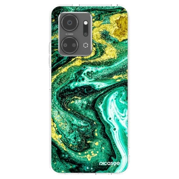 Picasee átlátszó szilikon tok az alábbi mobiltelefonokra Honor X7a - Green Gold
