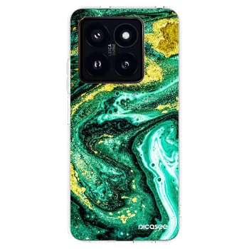 Picasee átlátszó szilikon tok az alábbi mobiltelefonokra Xiaomi 14 Pro - Green Gold