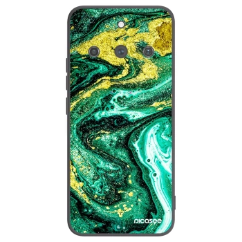 Picasee fekete szilikon tok az alábbi mobiltelefonokra Realme 11 Pro+ - Green Gold