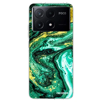 Picasee átlátszó szilikon tok az alábbi mobiltelefonokra Xiaomi Poco X6 Pro - Green Gold