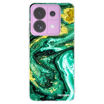 Picasee átlátszó szilikon tok az alábbi mobiltelefonokra Xiaomi Redmi Note 13 Pro 5G - Green Gold