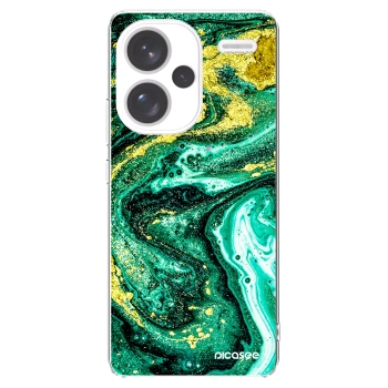 Picasee átlátszó szilikon tok az alábbi mobiltelefonokra Xiaomi Redmi Note 13 Pro+ 5G - Green Gold