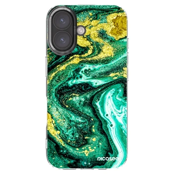 Picasee átlátszó szilikon tok az alábbi mobiltelefonokra Apple iPhone 16 - Green Gold