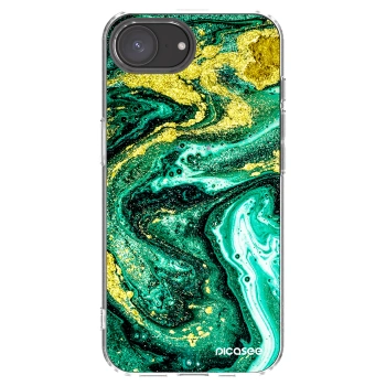 Picasee átlátszó szilikon tok az alábbi mobiltelefonokra Apple iPhone 16e - Green Gold