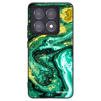 Picasee fekete szilikon tok az alábbi mobiltelefonokra Xiaomi 14T Pro - Green Gold