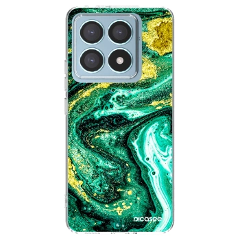 Picasee átlátszó szilikon tok az alábbi mobiltelefonokra Xiaomi 14T Pro - Green Gold