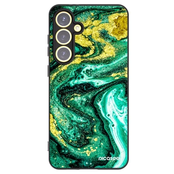 Picasee fekete szilikon tok az alábbi mobiltelefonokra Samsung Galaxy S24 FE S721B - Green Gold