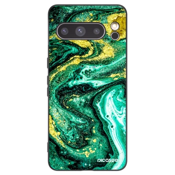 Picasee fekete szilikon tok az alábbi mobiltelefonokra Google Pixel 8 Pro - Green Gold