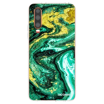 Picasee átlátszó szilikon tok az alábbi mobiltelefonokra Huawei P30 - Green Gold