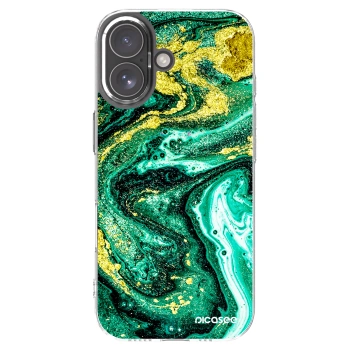 Picasee átlátszó szilikon tok az alábbi mobiltelefonokra Apple iPhone 17 - Green Gold