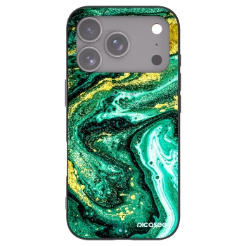 Picasee fekete szilikon tok az alábbi mobiltelefonokra Apple iPhone 17 Pro - Green Gold