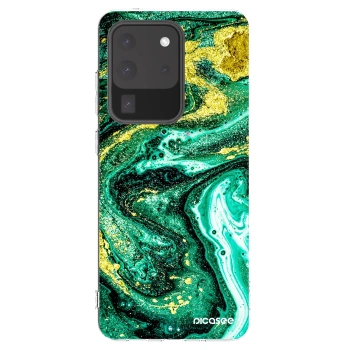 Picasee átlátszó szilikon tok az alábbi mobiltelefonokra Samsung Galaxy S20 Ultra 5G G988F - Green Gold