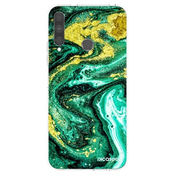 Picasee átlátszó szilikon tok az alábbi mobiltelefonokra Huawei P40 Lite E - Green Gold