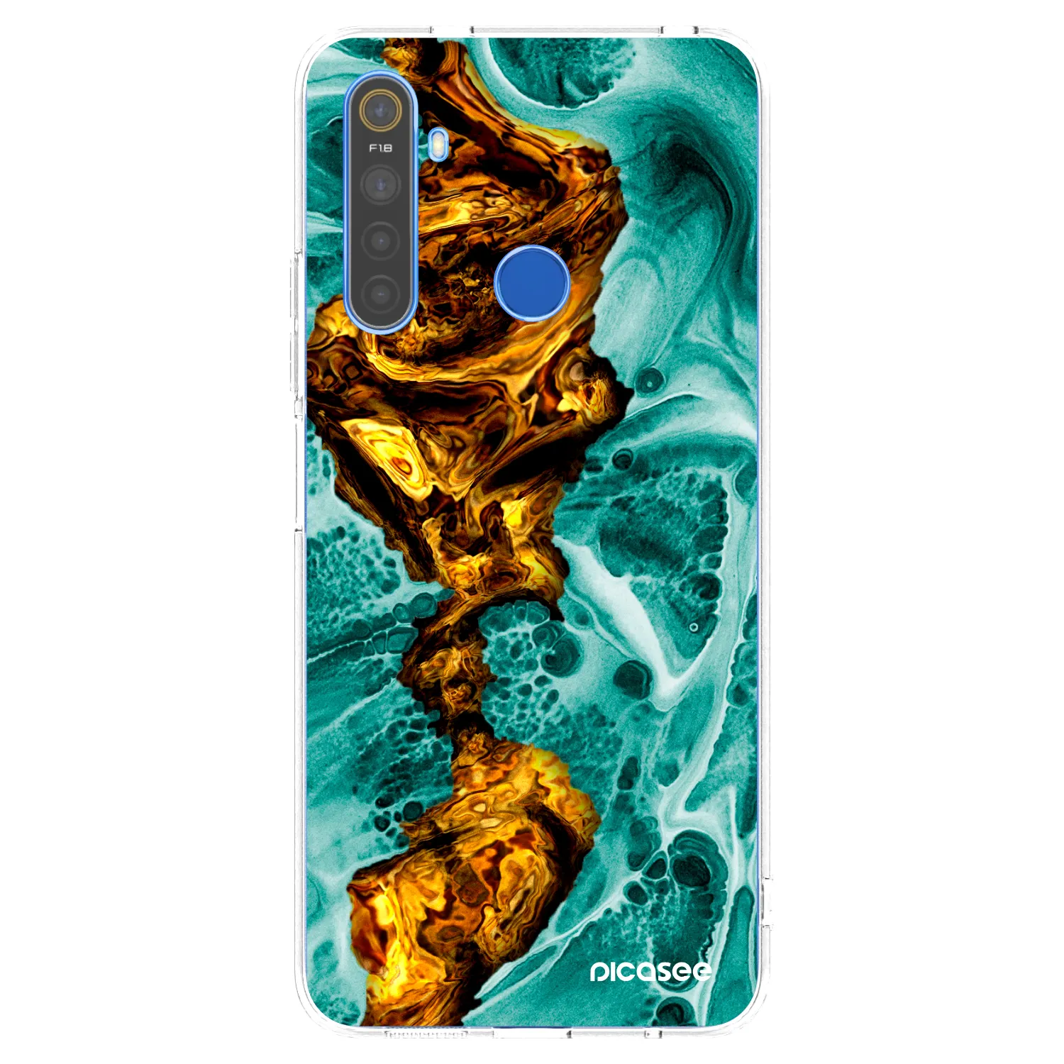 Picasee átlátszó szilikon tok az alábbi mobiltelefonokra Realme 5 - Goldsky