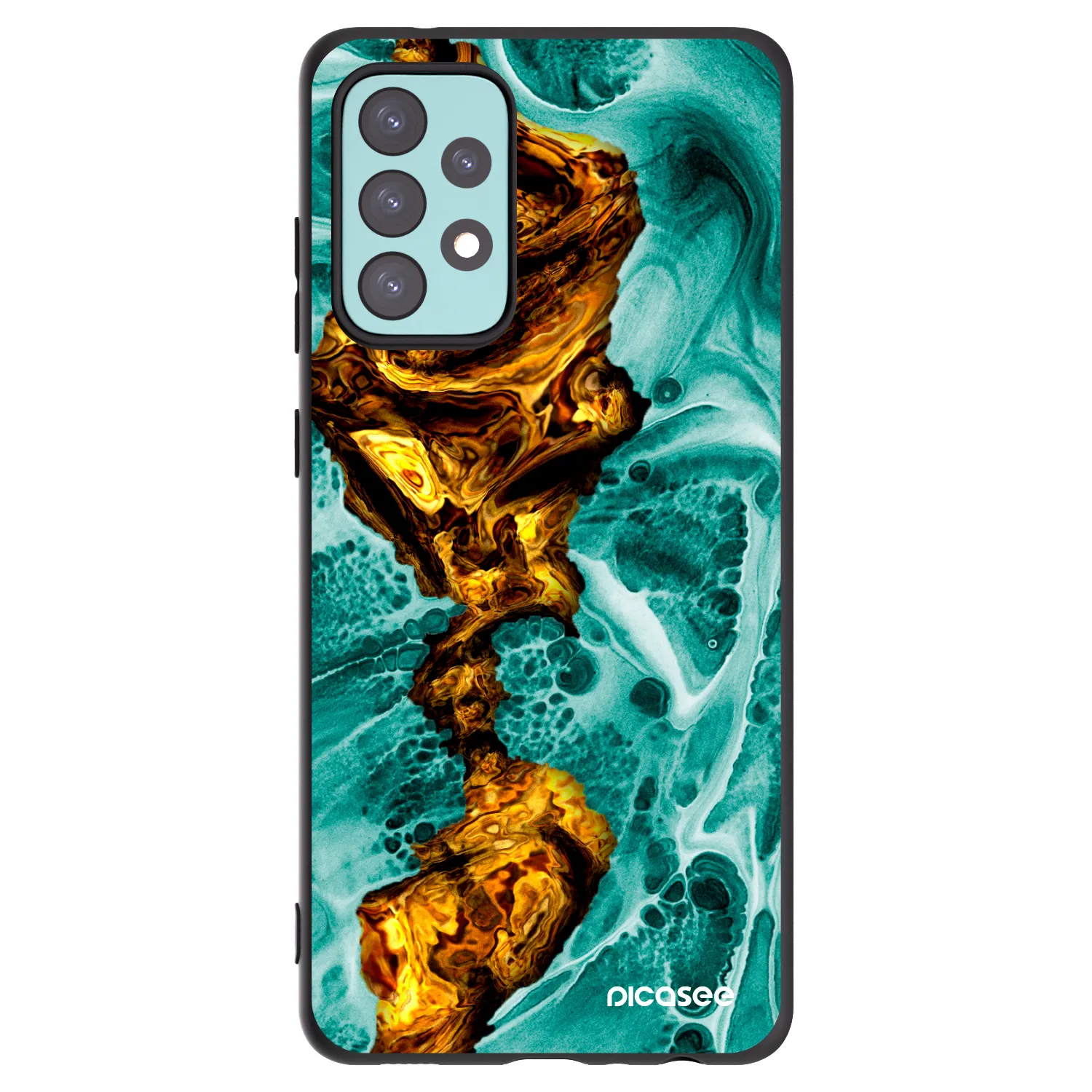 Picasee fekete szilikon tok az alábbi mobiltelefonokra Samsung Galaxy A72 A725F - Goldsky