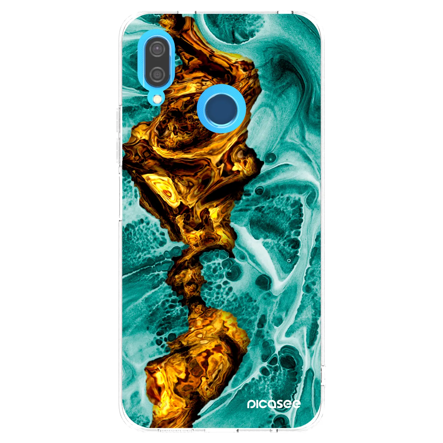 Picasee átlátszó szilikon tok az alábbi mobiltelefonokra Huawei P20 Lite - Goldsky