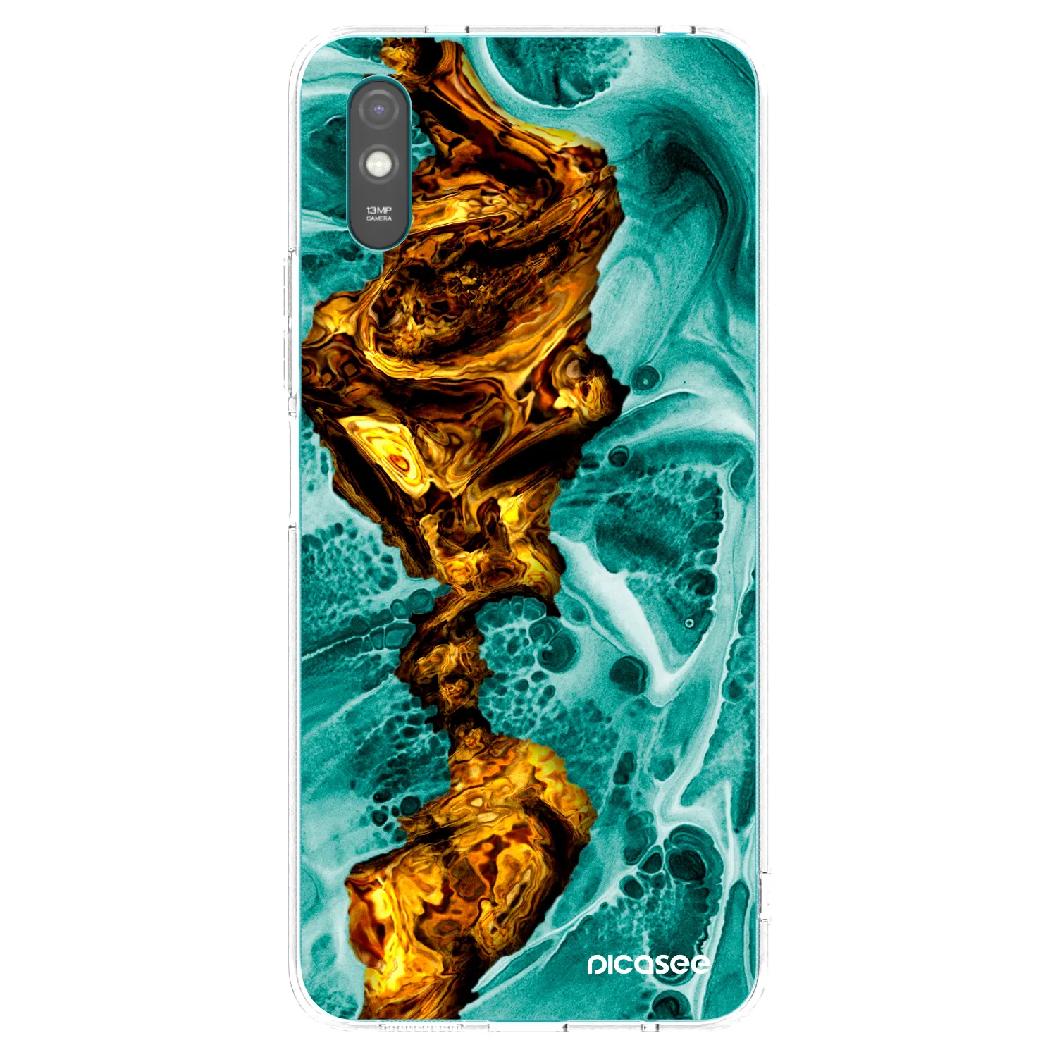 Picasee átlátszó szilikon tok az alábbi mobiltelefonokra Xiaomi Redmi 9AT - Goldsky