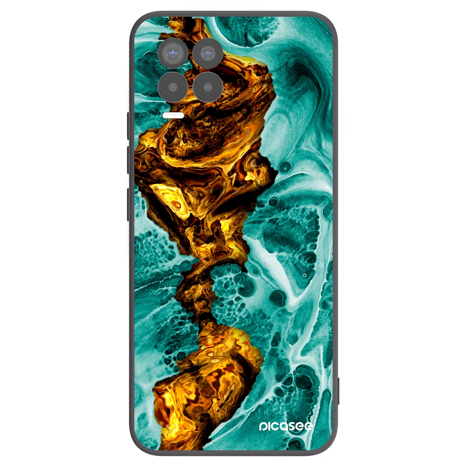 Picasee fekete szilikon tok az alábbi mobiltelefonokra Realme 8 Pro - Goldsky