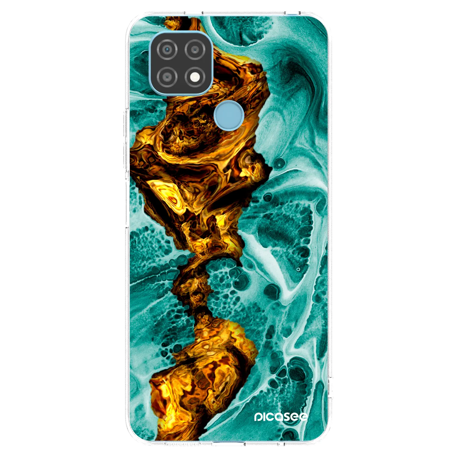 Picasee átlátszó szilikon tok az alábbi mobiltelefonokra Realme C21 - Goldsky