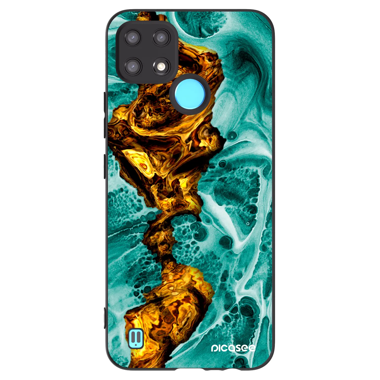 Picasee fekete szilikon tok az alábbi mobiltelefonokra Realme C21 - Goldsky