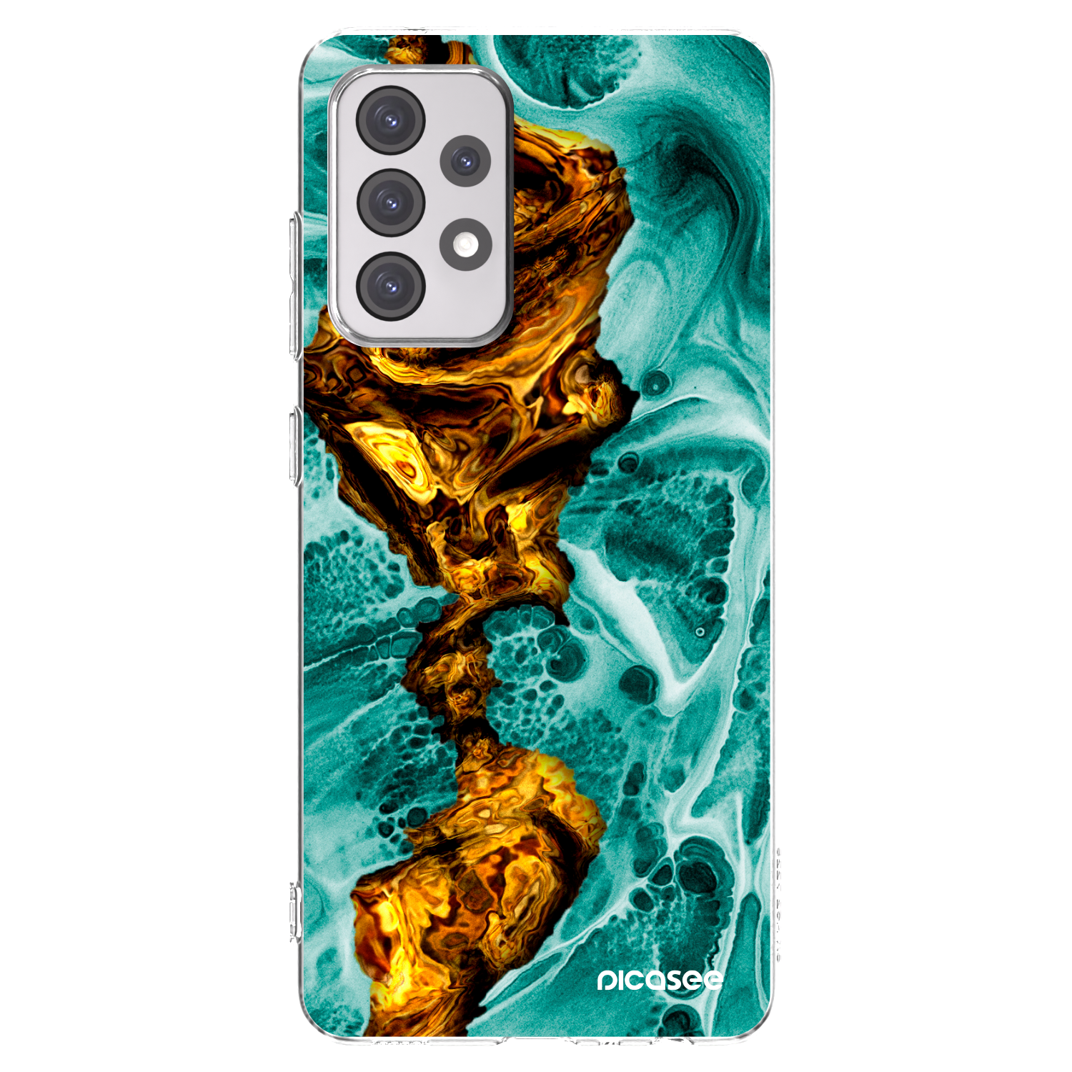 Picasee átlátszó szilikon tok az alábbi mobiltelefonokra Samsung Galaxy A52s 5G A528B - Goldsky