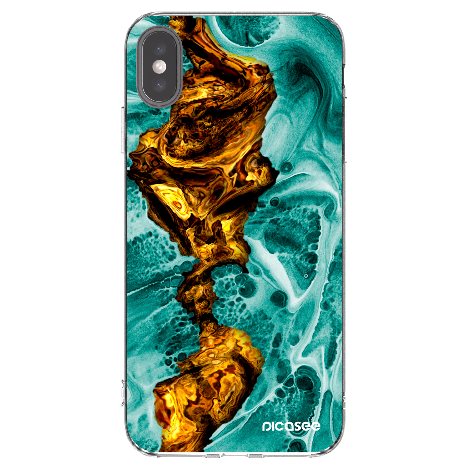 Picasee átlátszó szilikon tok az alábbi mobiltelefonokra Apple iPhone XS Max - Goldsky