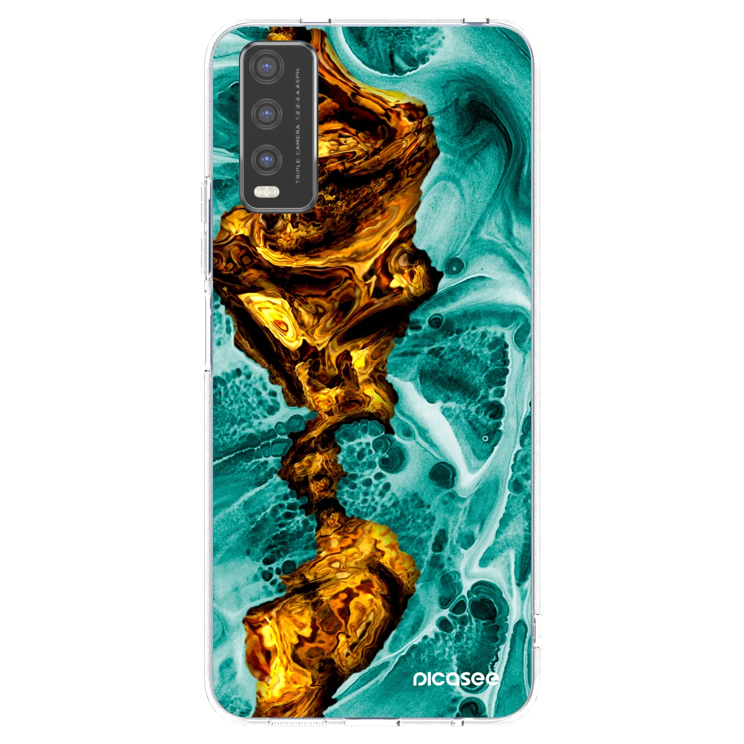 Picasee átlátszó szilikon tok az alábbi mobiltelefonokra Vivo Y20s - Goldsky