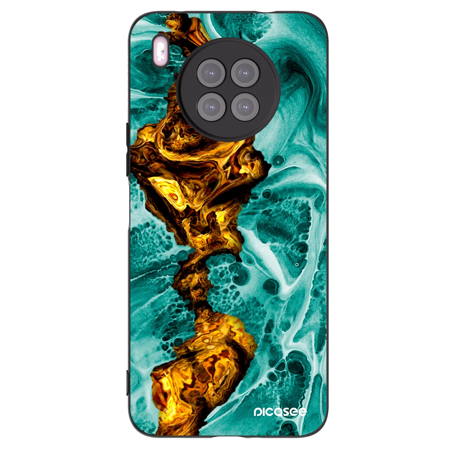 Picasee fekete szilikon tok az alábbi mobiltelefonokra Huawei Nova 8i - Goldsky