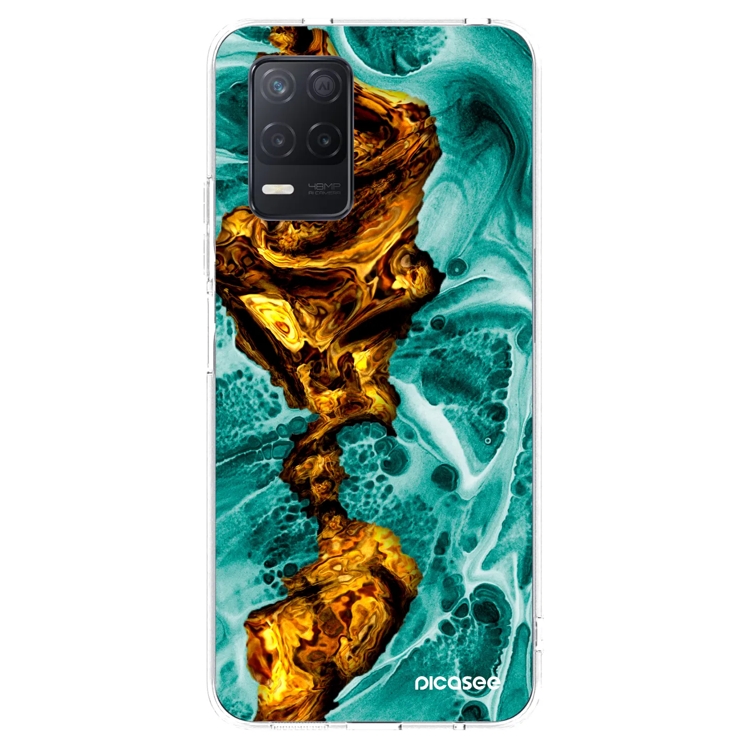 Picasee átlátszó szilikon tok az alábbi mobiltelefonokra Realme 8 5G - Goldsky