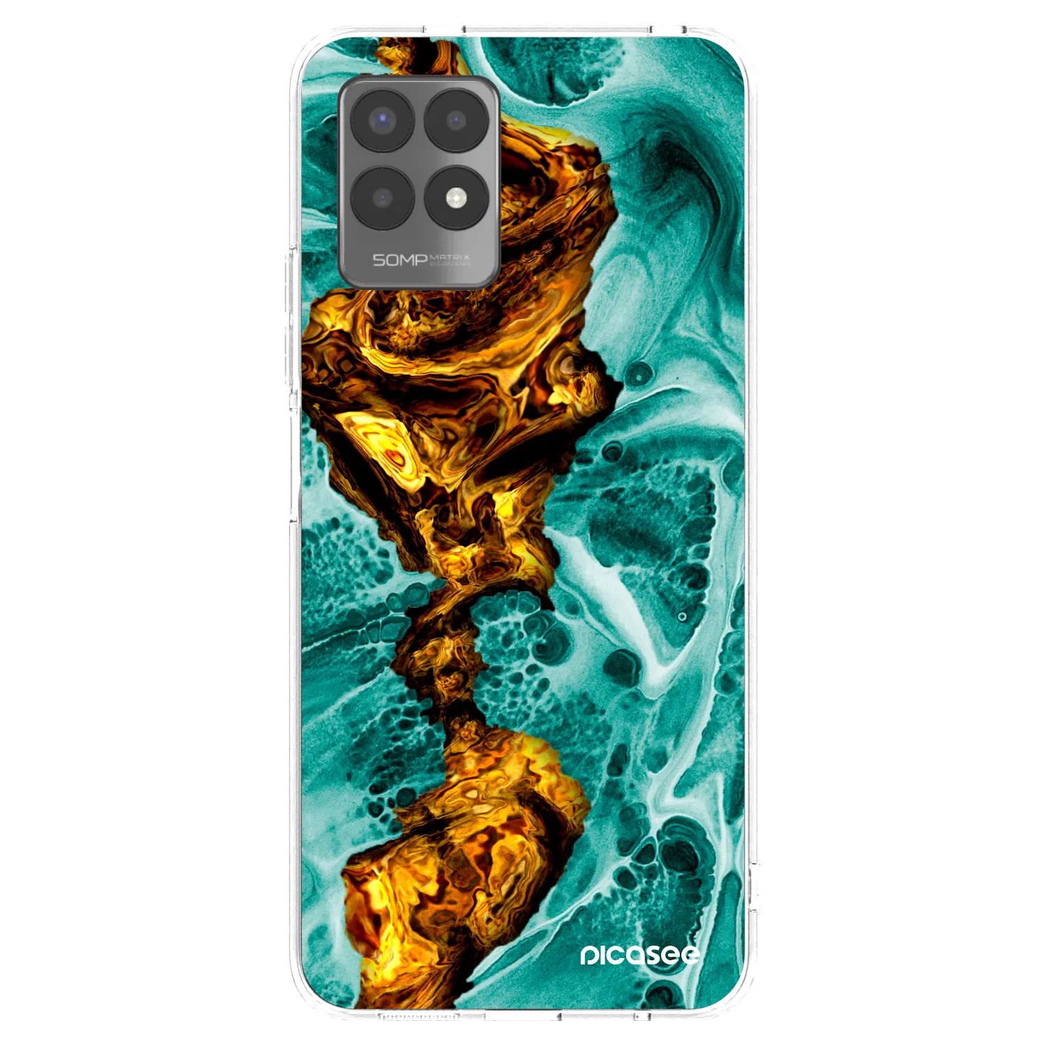 Picasee átlátszó szilikon tok az alábbi mobiltelefonokra Realme 8i - Goldsky