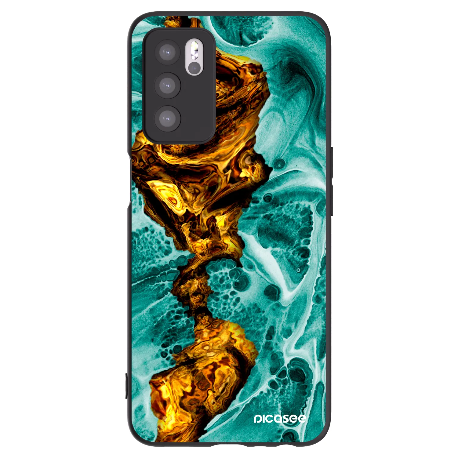 Picasee fekete szilikon tok az alábbi mobiltelefonokra OPPO A16 - Goldsky