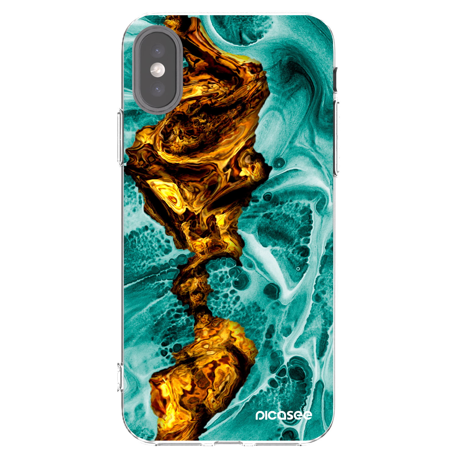 Picasee átlátszó szilikon tok az alábbi mobiltelefonokra Apple iPhone X/XS - Goldsky