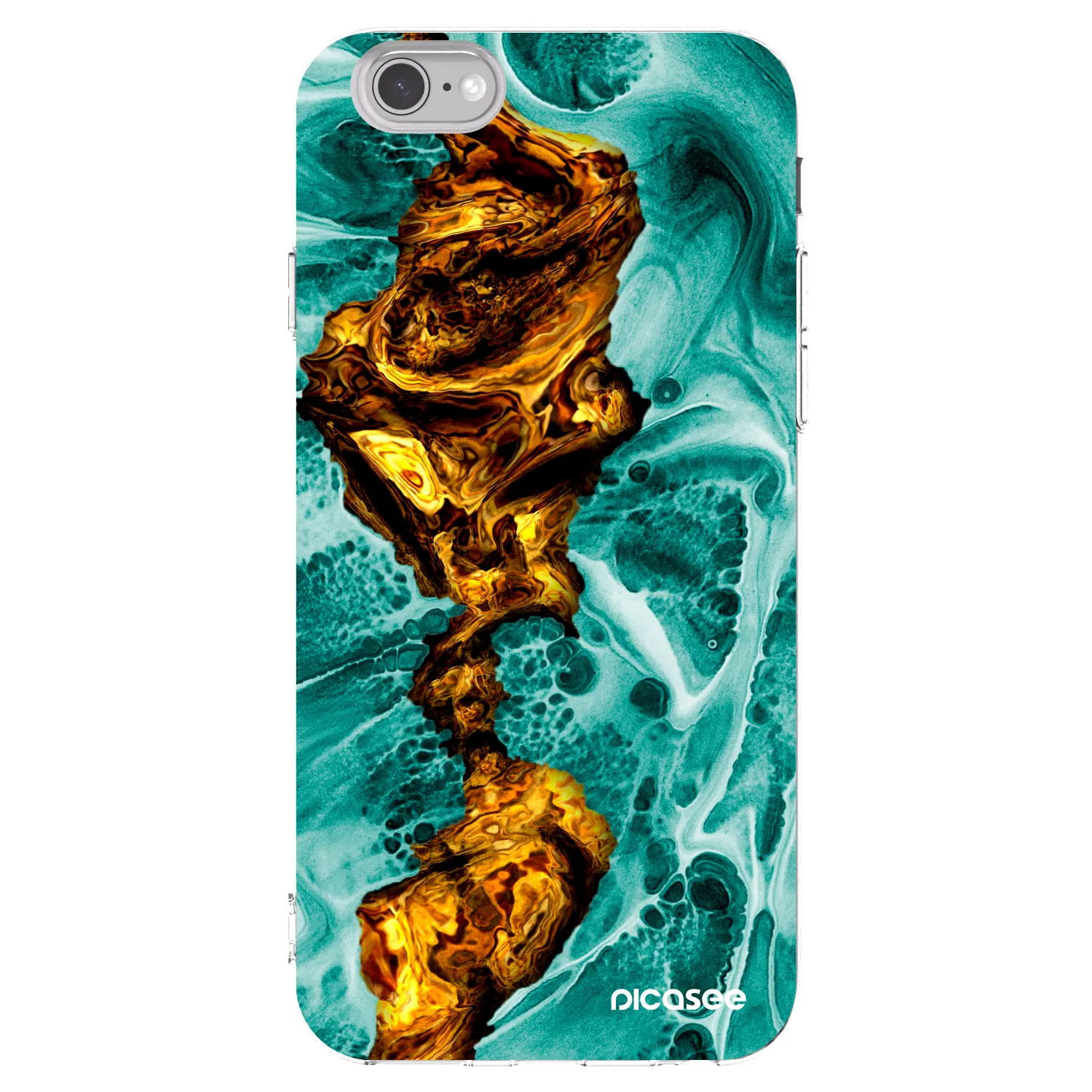 Picasee átlátszó szilikon tok az alábbi mobiltelefonokra Apple iPhone 6/6S - Goldsky
