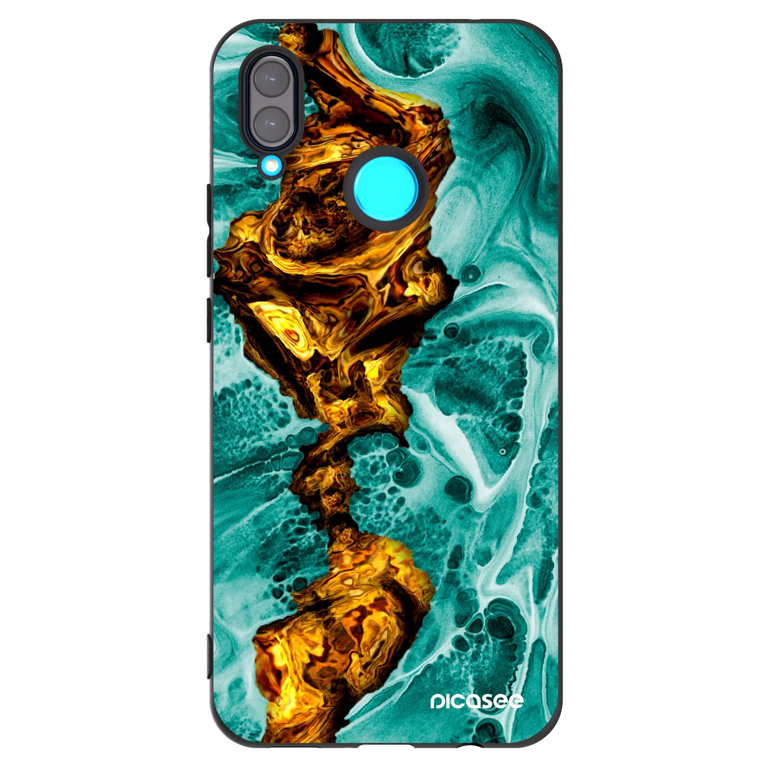 Picasee fekete szilikon tok az alábbi mobiltelefonokra Huawei Nova 3i - Goldsky
