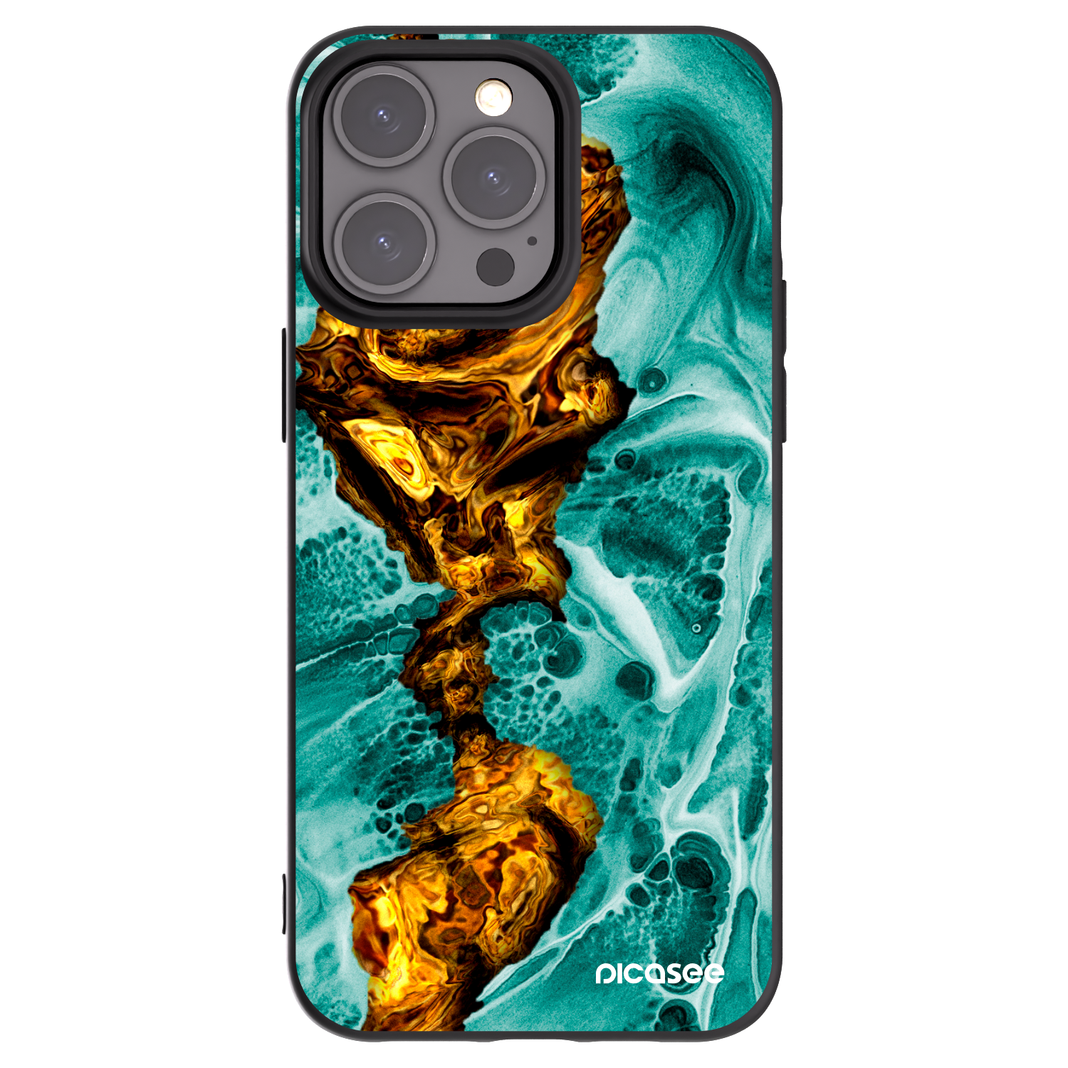 Picasee fekete szilikon tok az alábbi mobiltelefonokra Apple iPhone 15 Pro Max - Goldsky