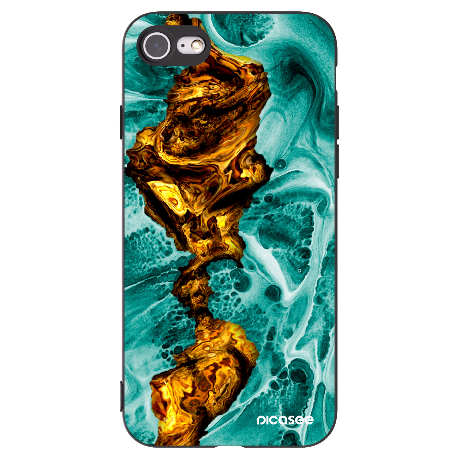 Picasee fekete szilikon tok az alábbi mobiltelefonokra Apple iPhone 7 - Goldsky