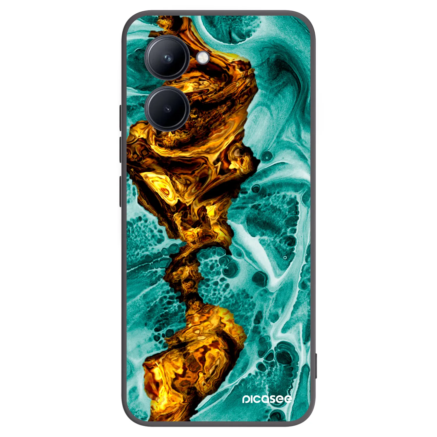 Picasee fekete szilikon tok az alábbi mobiltelefonokra Realme C33 (2023) - Goldsky