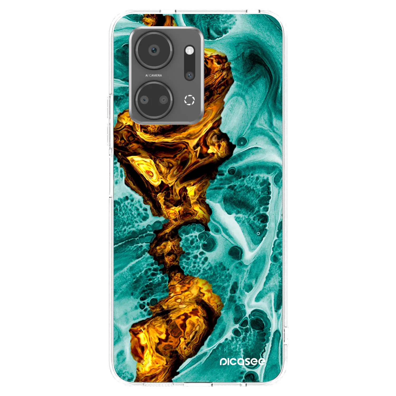Picasee átlátszó szilikon tok az alábbi mobiltelefonokra Honor X7a - Goldsky