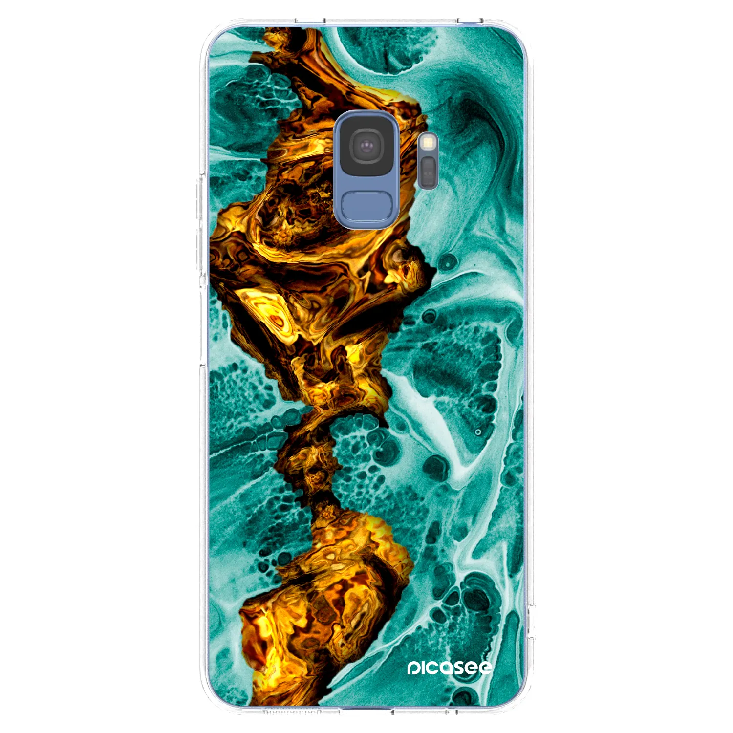 Picasee átlátszó szilikon tok az alábbi mobiltelefonokra Samsung Galaxy S9 G960F - Goldsky