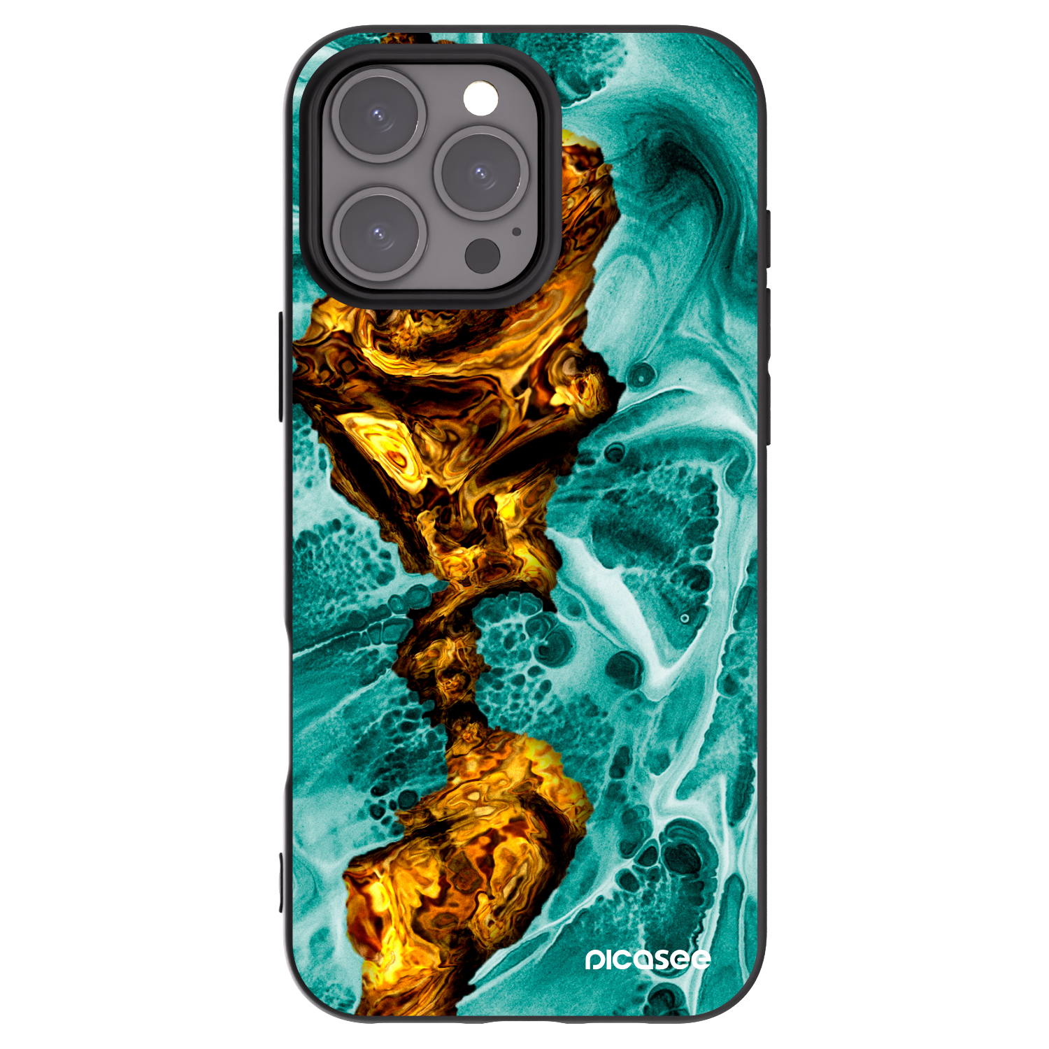 Picasee fekete szilikon tok az alábbi mobiltelefonokra Apple iPhone 16 Pro Max - Goldsky