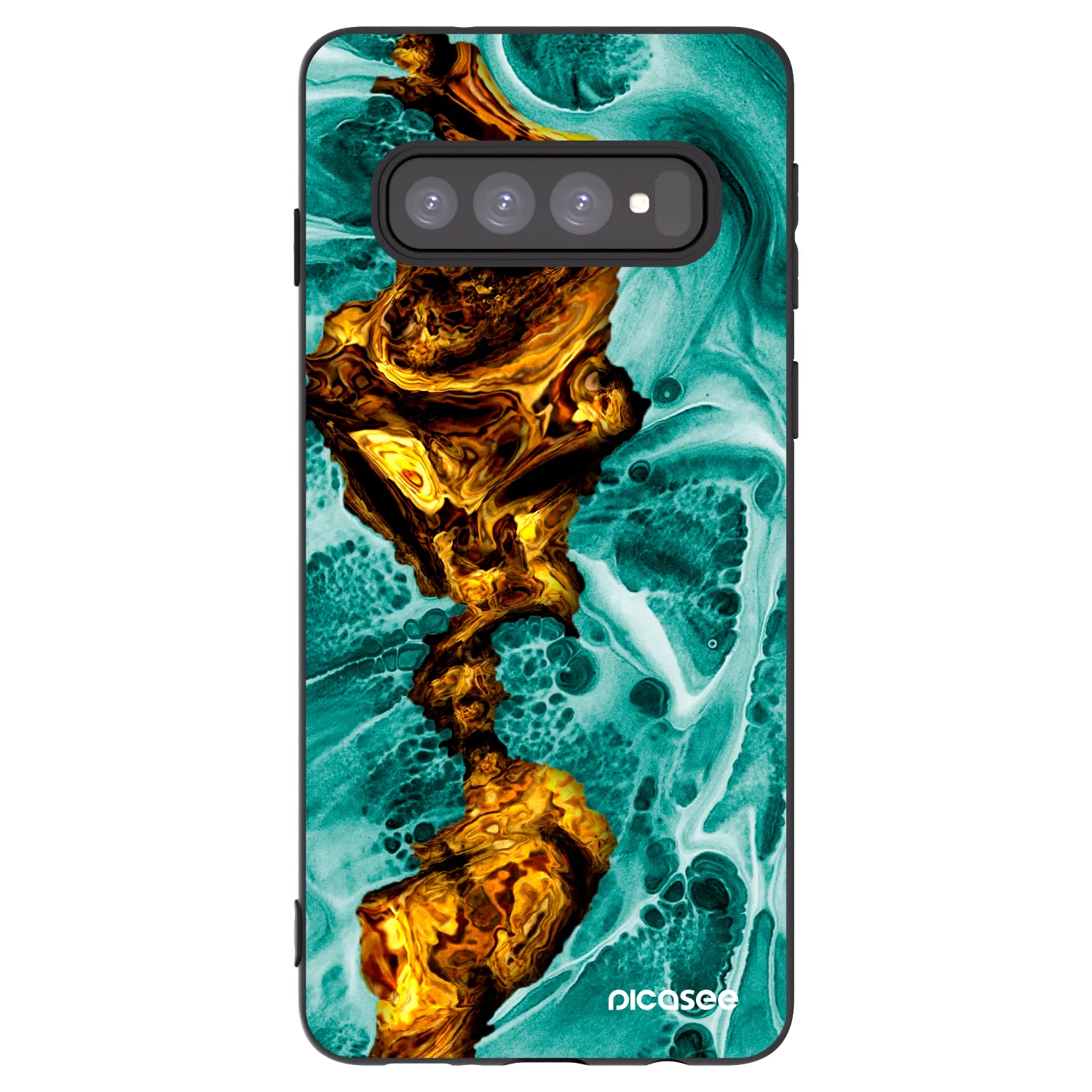 Picasee fekete szilikon tok az alábbi mobiltelefonokra Samsung Galaxy S10 G973 - Goldsky
