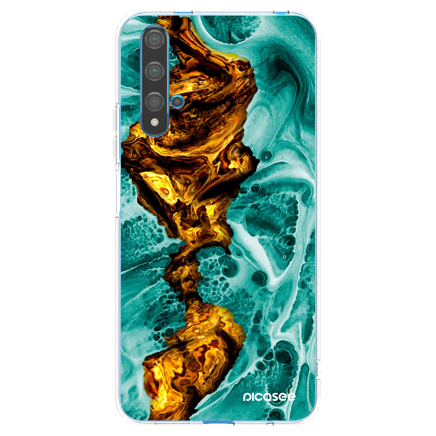 Picasee átlátszó szilikon tok az alábbi mobiltelefonokra Huawei Nova 5T - Goldsky