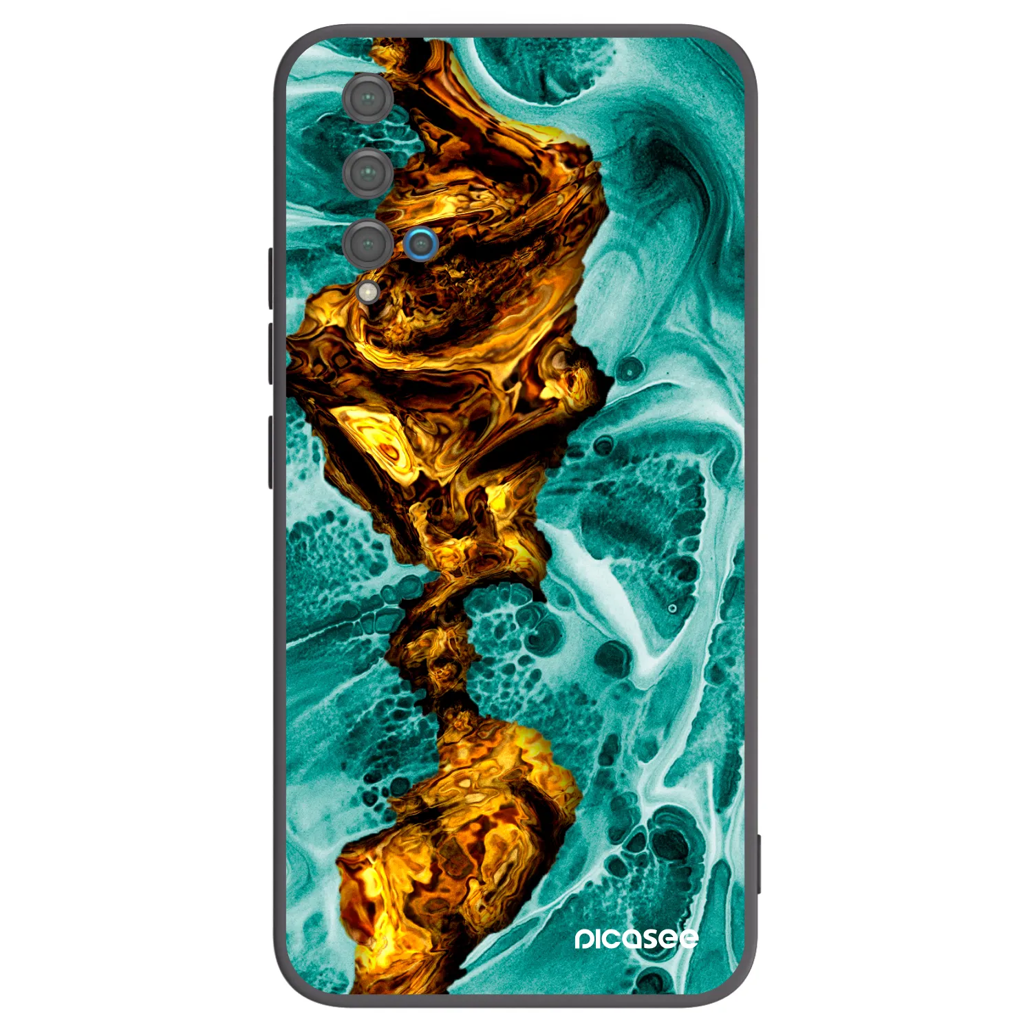 Picasee fekete szilikon tok az alábbi mobiltelefonokra Huawei Nova 5T - Goldsky