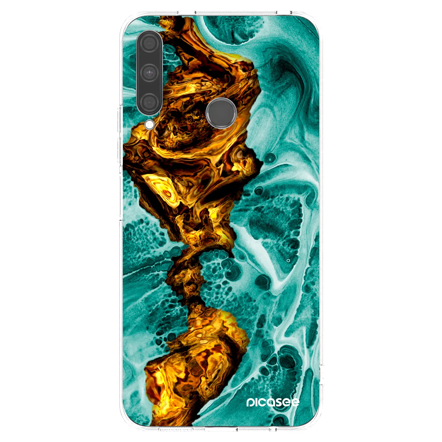Picasee átlátszó szilikon tok az alábbi mobiltelefonokra Huawei P40 Lite E - Goldsky