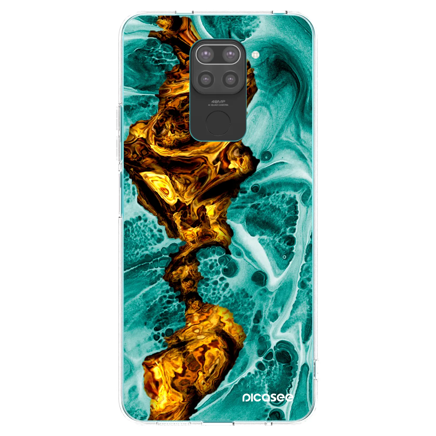 Picasee fekete szilikon tok az alábbi mobiltelefonokra Xiaomi Redmi Note 9 - Goldsky