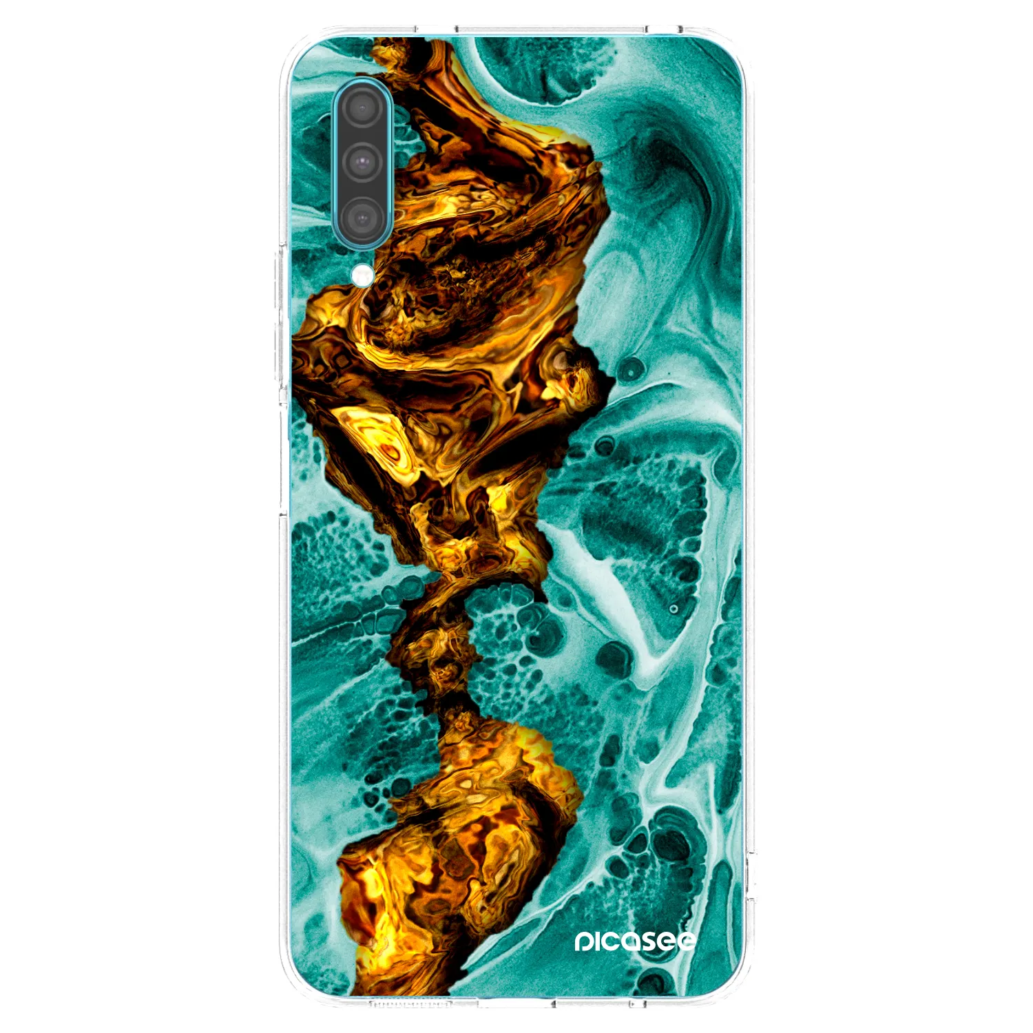 Picasee átlátszó szilikon tok az alábbi mobiltelefonokra Samsung Galaxy A30s A307F - Goldsky