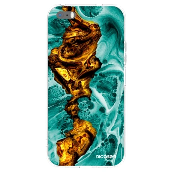 Picasee átlátszó szilikon tok az alábbi mobiltelefonokra Apple iPhone 5/5S/SE - Goldsky