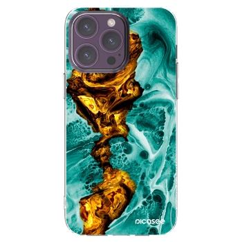 Picasee átlátszó szilikon tok az alábbi mobiltelefonokra Apple iPhone 14 Pro Max - Goldsky