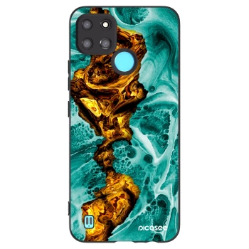 Picasee fekete szilikon tok az alábbi mobiltelefonokra Realme C21Y - Goldsky